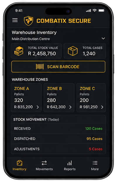 Illustrative inventory control screen