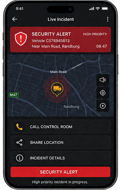 Illustrative Combatix Secure security incident screen